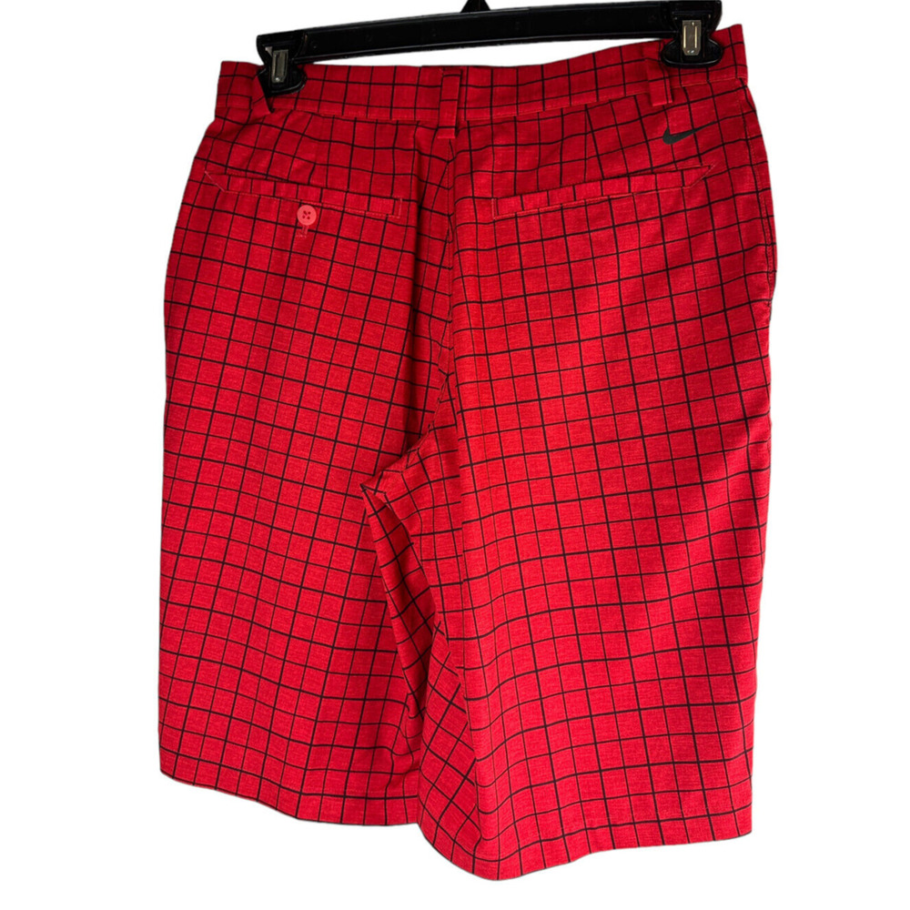 ✨2/$20 Nike Golf Tour Performance Dri-Fit Shorts 11" Red Plaid Chino Size 30 - Picture 4 of 8